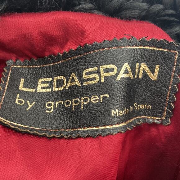 Vintage Leda Spain by Gropper suede fur burgundy trench coat - Picture 7 of 7